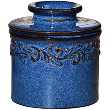 Butter Bell - The Original Butter Bell Crock by L. Tremain, French Ceramic Butter Dish, Antique Collection, Denim Blue