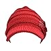 Women's Cable Knit Visor Hat with Flower Accent (One Size, Red)