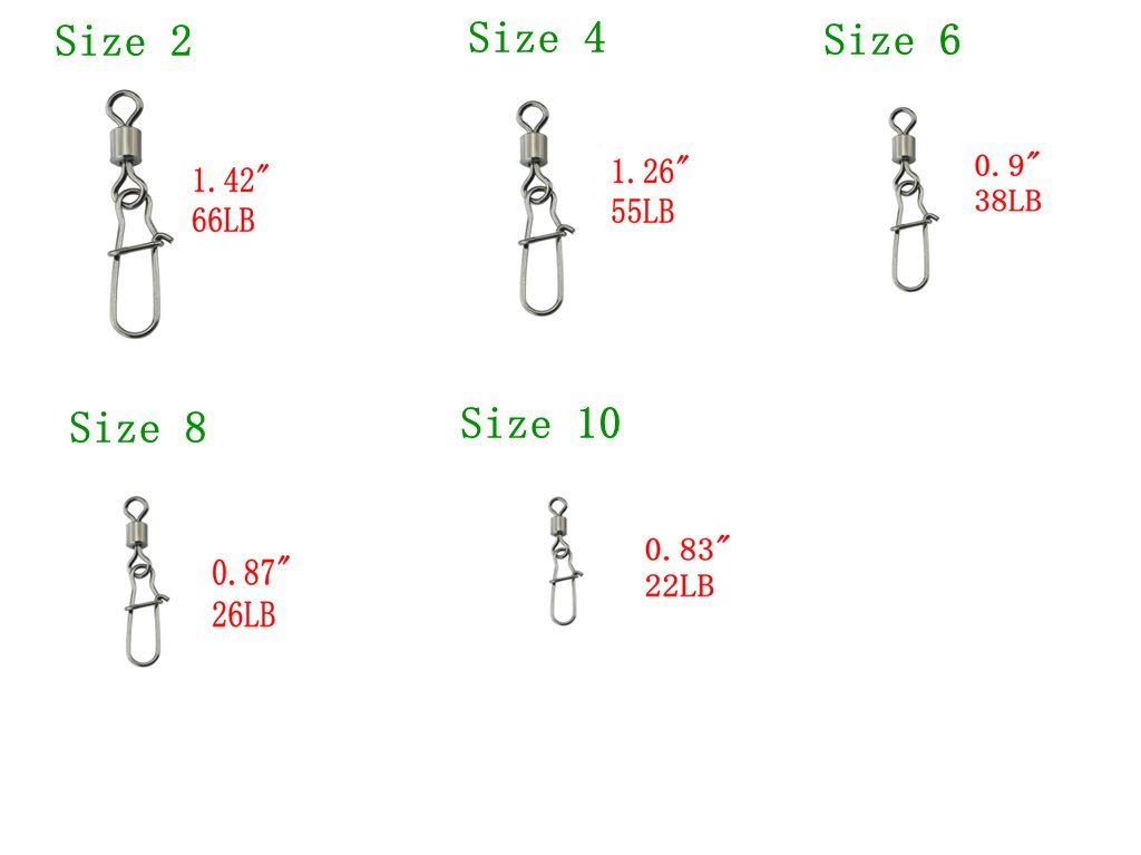 Swivels釣りラインルアータックルコネクタテスト22lb 66lb Box Barrel Nicer S釣り ローリングスイベルステンレススチールduo Lockスナップwith 含ま5サイズ B0731hp55t 240pcs Box スイベルスナップ 休日限定