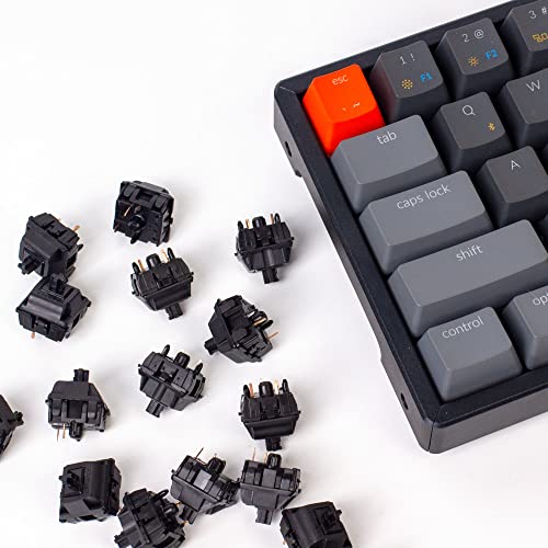 GATERON Oil King Keyboard Switches, 5 Pin 55gf Pre-lubed Plate Mounted Black Linear Key Switches Compatible for MX Mechanical Keyboard(35PCS)
