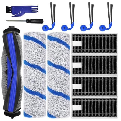 X11 accessori set per ECOVACS DEEBOT X11 OmniCyclone/X11 Pro Omni/X11 Pro/X9 Pro Omni robot aspirapolvere, pezzi di ricambio: 1 spazzola principale, 2 rulli di pulizia, 4 spazzole laterali, 4 filtri
