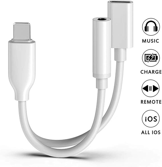 Adaptateur pour iPhone 7 Adaptateur Audio Charge Splitter 3,5 mm