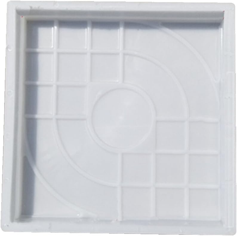OUNONA Path Maker Mold Concrete Stepping Stone Mold Walk Concrete Mold Garden Lawn Pathmate Stone Mold DIY Walk Maker - White (25x25x5)