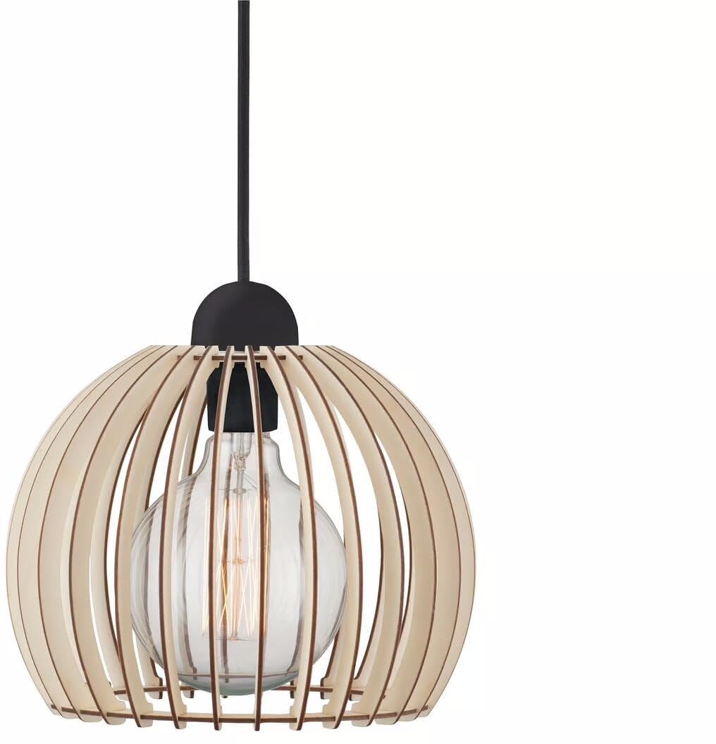 Nordlux Chino Indoor Pendant Light Brown Wood E27 Slatted - Kitchen, Bedroom, Living Room Mains Powered, IP20