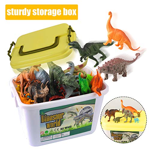 Dinosaurier Spielzeug Set, Realistische Dinosaurier Figur mit Pflanze Karte Schachtel Party Dekoration Modell Geschenke… – Bild 3