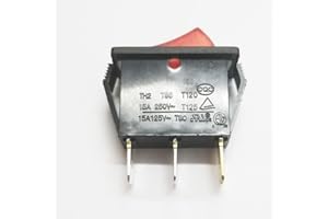 QXNASU TH2 T85 T120 Red Lamp Rocker Switch 3 Pins 2 Positions 15A 125/250VAC