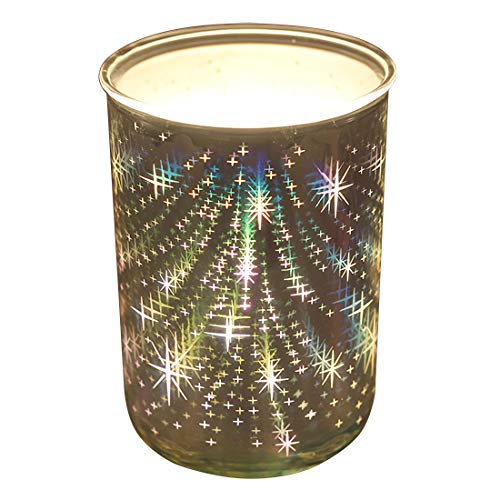 Singeek Glass Electric Oil Warmer Candle Warmer Wax Tart Burner,Perfect Aroma Decorative Lamp for Home Office Gifts & Decor(3D Stars) - Thumbnail 5