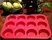 BakeMaster Silicone Muffin Pan Silicone Cupcake Pan 100% Food Grade Silicone Quiche Pan BPA free Non stick Red Silicone Cupcake Maker Lightweight Cupcake Mold Microwave and Dishwasher Safe