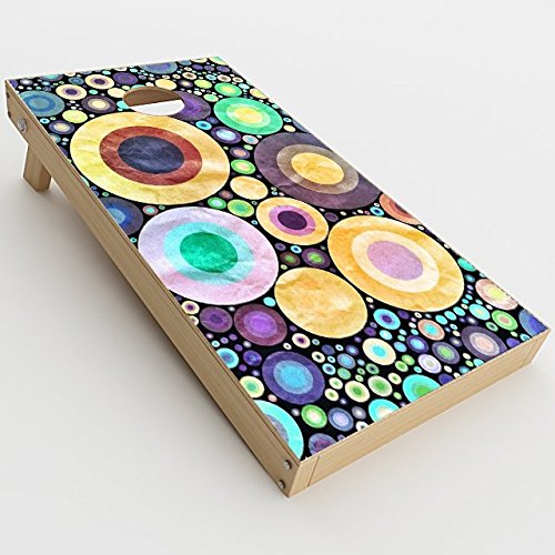 Skin Decal Vinyl Wrap for Cornhole Outdoor Board Game Bag Toss (2 x Pcs. skins only) / abstract circle canvas