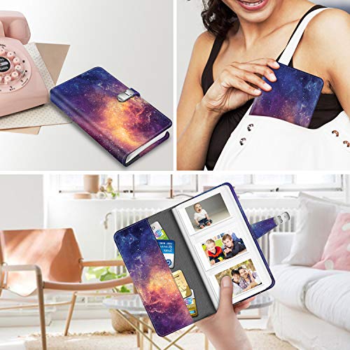 Fintie Wallet Photo Album for Fujifilm Instax - 108 Pockets [Snap Fastener] Photo Album for Fujifilm Mini 9 Mini 8+ Mini 90 Mini 26+, HP Sprocket, Polaroid Camera 3-Inch Film (Galaxy) - Thumbnail 6
