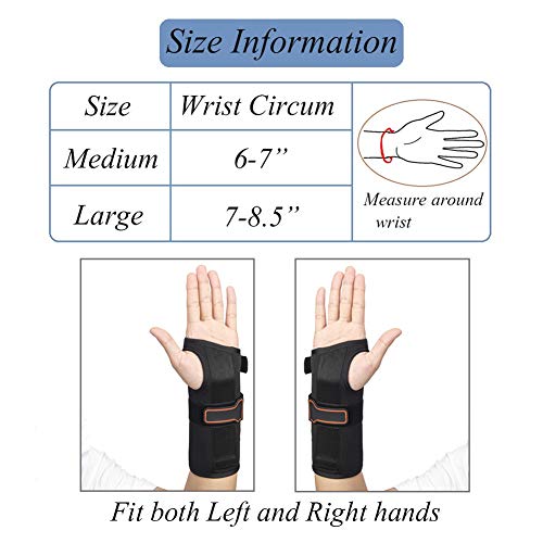 Wrist Support Brace, Adjustable Wrist Guards Immobilizer Splint for Carpal Tunnel, Arthritis, Tendonitis, Sprain and Strain Medium-Right