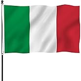 tnpun Italian Flags Outdoor Italy Flag 3x5 Double Sided Vivid Color National Country Flags Heavy Duty 210D Nylon Cloth with 2 Brass Grommets 4 Rows of Stitches