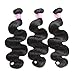 ISEE Hair 8A Unprocessed Brazilian Virgin Body Wave Human Hair 3 Bundles 100% Unprocessed Human Hair Extensions Natural Black (20