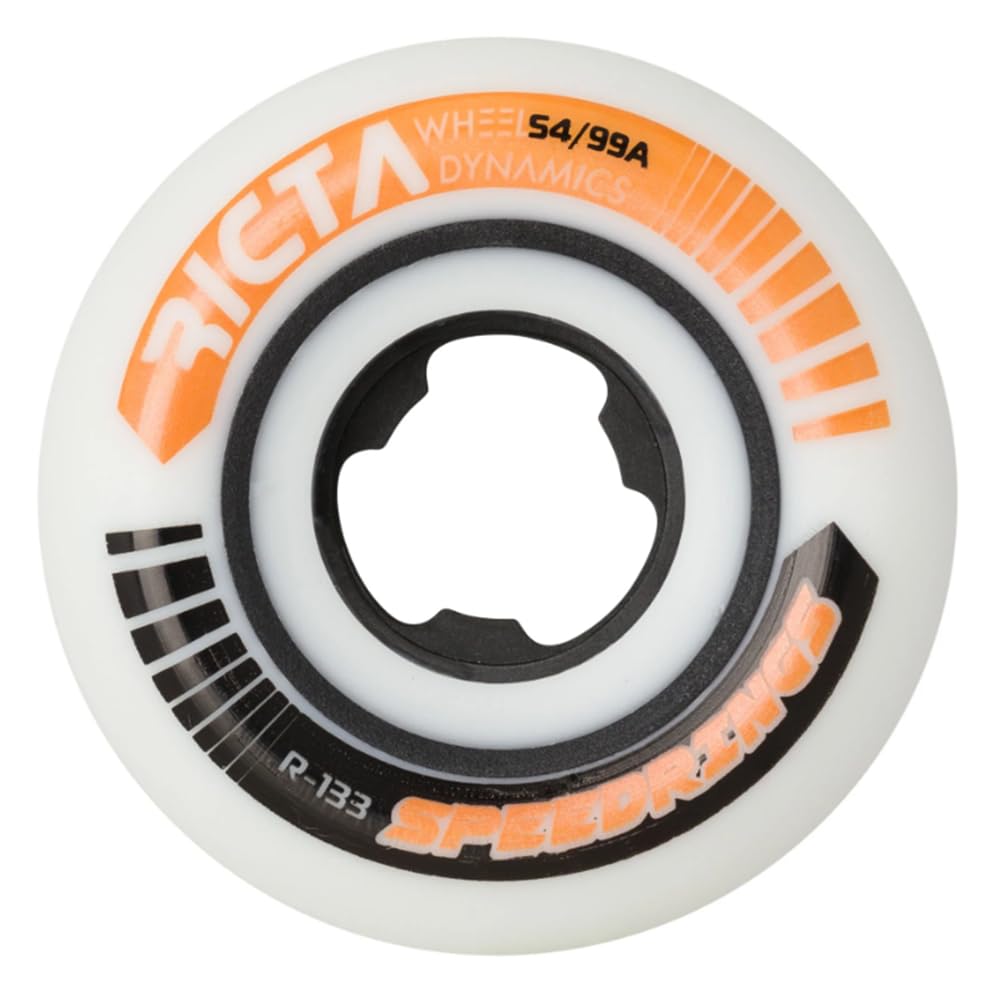 RICTA WHEEL DYNAMICS Unisex Ricta Speedrings Wide 99a Skateboard Wheels, White, 54 mm UK