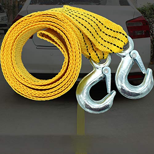 OmkuwlQ 2 Anti Slipping Hooks Heavy Duty Car Tow Cable 3 Ton 6 Ton Emergency Trailer Rope Vehicle Nylon Strap