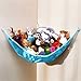 Stuffed Animal & Toy Organizer Hammock Pet Net and Trim (Blue)