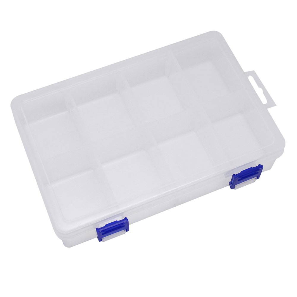 Homgaty große Aufbewahrungsbox mit 8 Unterteilungen, Kunststoff, ideal