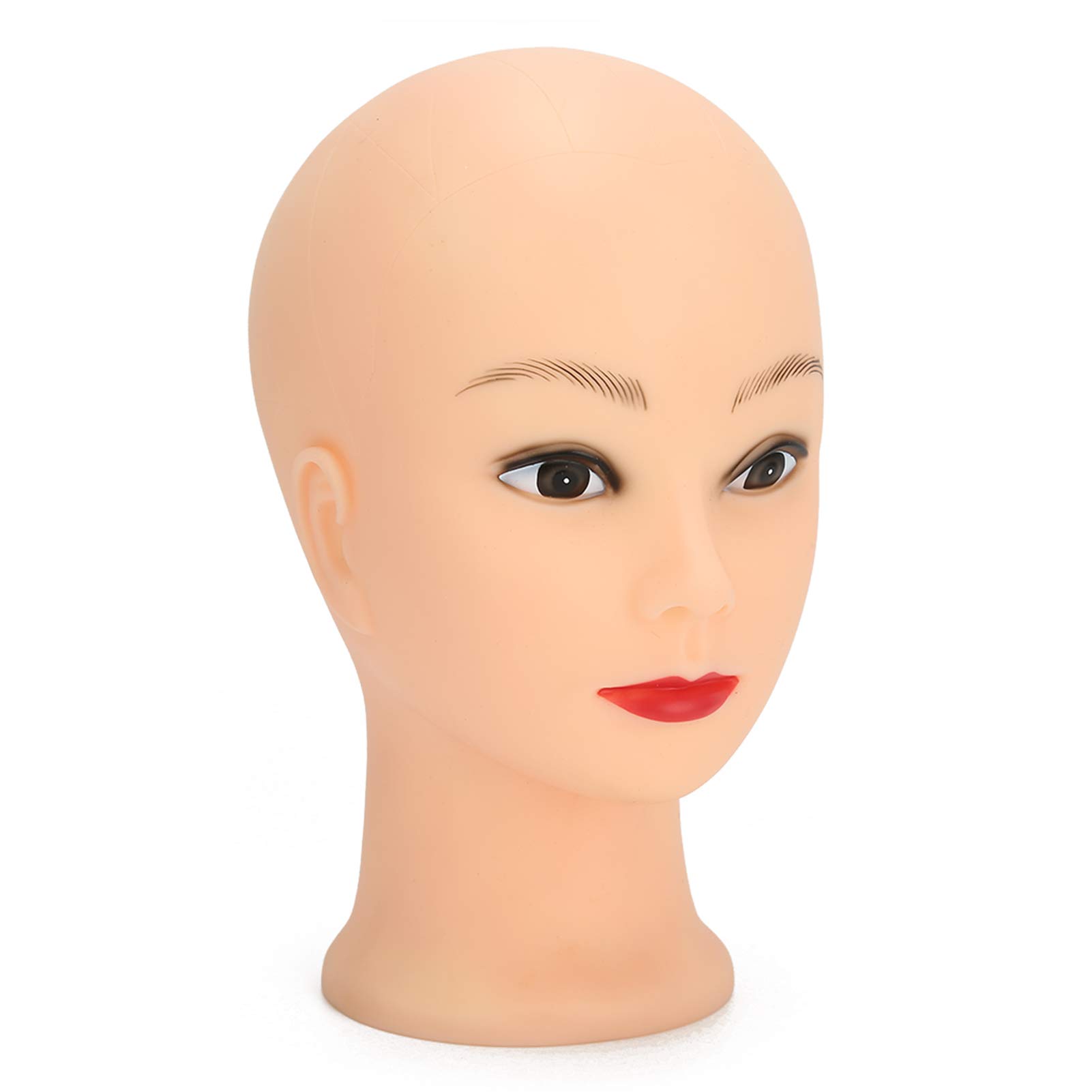 Mannequin Head 49cm Bald Female Face for Wig Making, Makeup Training & Hat Display – Professional Styling Practice Bust with Features