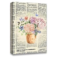 Canvas Wall Art Flower On The Newspaper Canvas Prints Home Artwork Decoration for Living Room,Bedroom - 12x18 inches