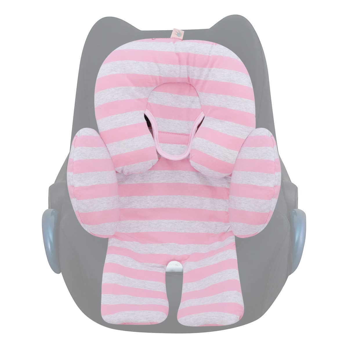 JYOKO KIDS Universal Baby Seat Reducer for Car Seat, Carrycot and Pushchair | Soft Cushion Made of Breathable Organic Cotton | Compatible with Group 0 | Made in Barcelona (Pink Island, 3 pieces)