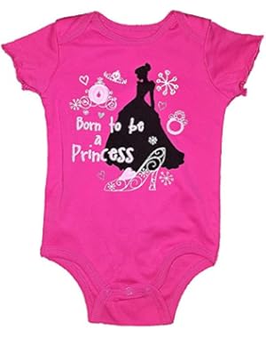 Princess Cinderella Baby Girls Born to be a Princess Romper - Pink Black
