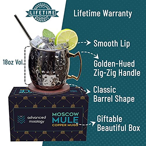 [Gift Set] Advanced Mixology Black Moscow Mule Mugs (18oz) Black Mule