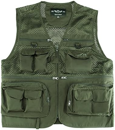 Hilarocky Photography Fishing Quick-dry Vest with 16 Pockets made with Lightweight Mesh Fabric for Travelers, Sports, Hiking, Bird Watching, River Guide Adventures and Hunting