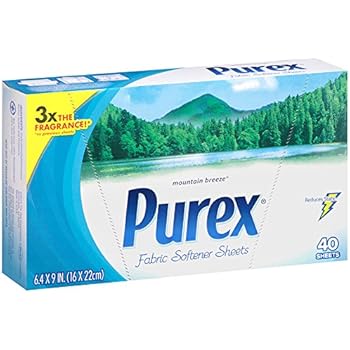 Purex Fabric Softener Dryer Sheets, Mountain Breeze, 40 Count