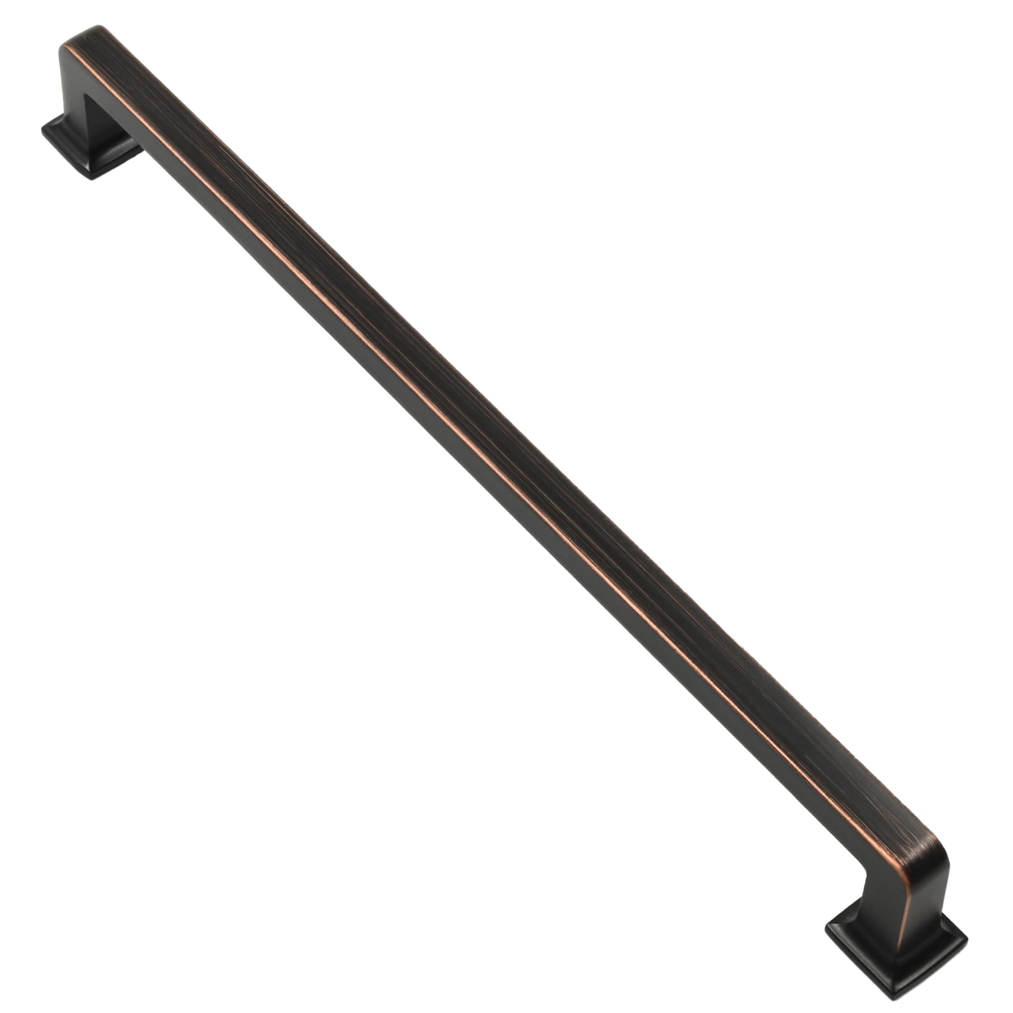 Photo 1 of Alzassbg 6 Pack Oil Rubbed Bronze Cabinet Pulls, 10 Inch(256mm) Hole Centers Cabinet Handles Square Kitchen Hardware for Cabinets AL3046ORB