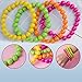 Coobey 10 Pieces Plastic Neon Bead Necklaces Neon Bracelets Long Fishnet Gloves Set 80s Party Dress Accessories, Multicolour