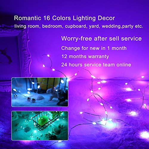 BINZET 33Ft Fairy Lights - With 100 Leds 16 [Multi] Colors Changing Starry String Lights - Remote Controlled Waterproof Twinkle Lights for Bedroom Party Halloween Christmas Decor [USB Style with Plug] - Thumbnail 4