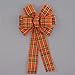 Orange Tartan Plaid Halloween Fall Wreath Bow in 2 Size Options