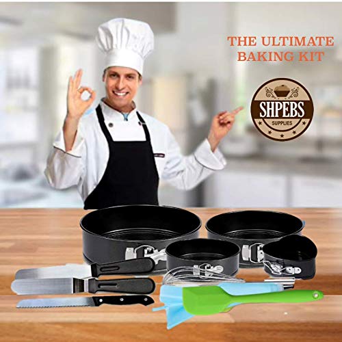 Cake Decorating Supplies 345 PCS Baking Set with Springform Cake Pans Set, Cake Decorating Kit, Cake Rotating Turntable, Icing Tips & Icing Bags, Cake Baking Supplies for Beginners.