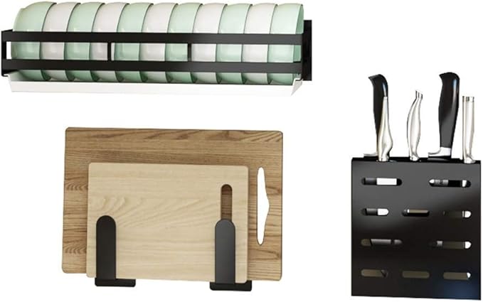 XYSQWZ Black Dishes Drain Rack Geschirr Aufbewahrungsregal Küchenregal