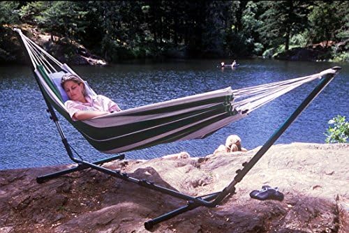 Green Mountain Hammocks - Brazilian Model Hammock - 400 lb Capacity, 50% Recycled Fabric, Durable, Lightweight - Stripe Pattern