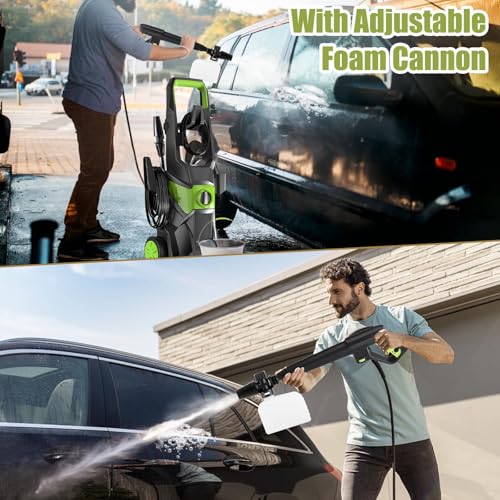 Electric Pressure Washer, 4000psi 10l Min Gpm High Pressure Washer with 32.8 Ft Hose, Ipx5 Waterproof with 4 Nozzle for Cars, Patios, Floor Cleaning
