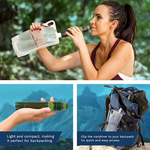Survivor Filter Squeeze Kit Water Purifier Survival Straw with