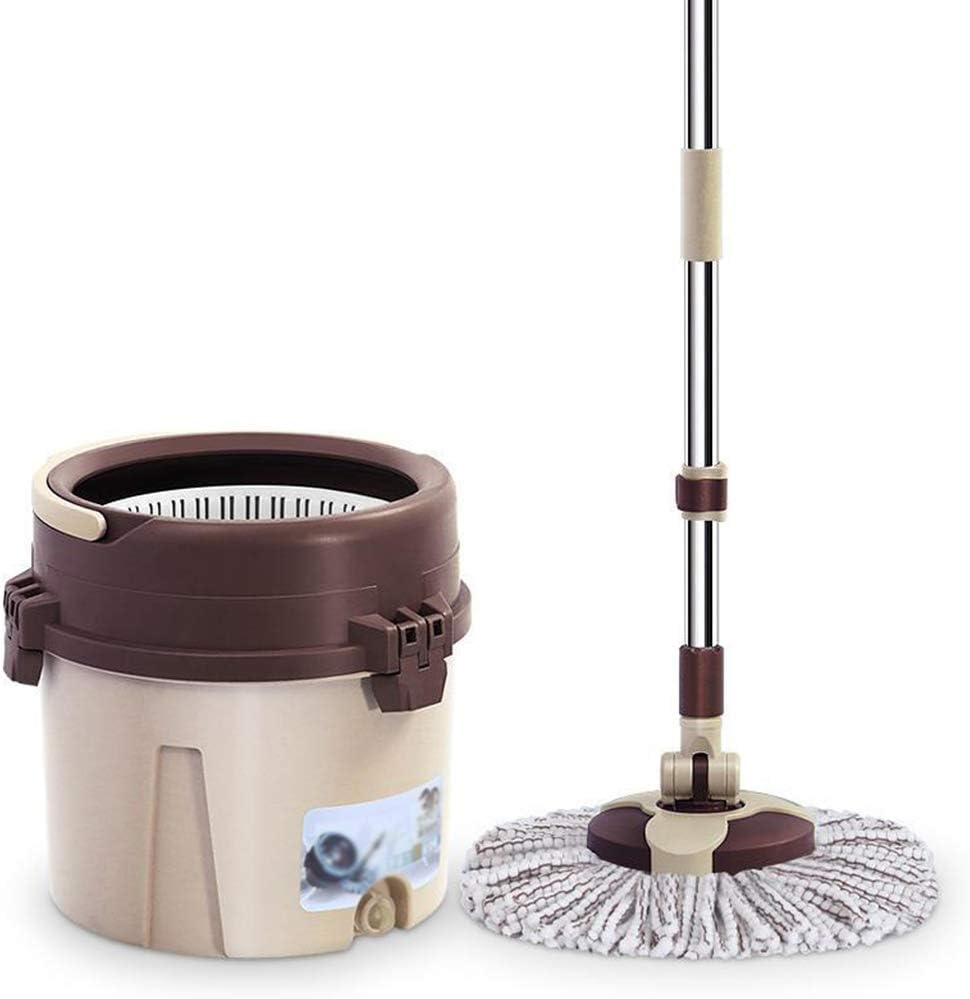 XJAXY Mop and Bucket Set,Best Floor Mop Easy To Use,360 Spin Non Scratch Microfiber Wet Jet Mop With Integrated Wringer Bucket,Wet and Dry Use on Floor,A