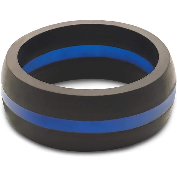 Amazon.com: QALO Men's Thin Blue Line Classic Silicone Ring ...