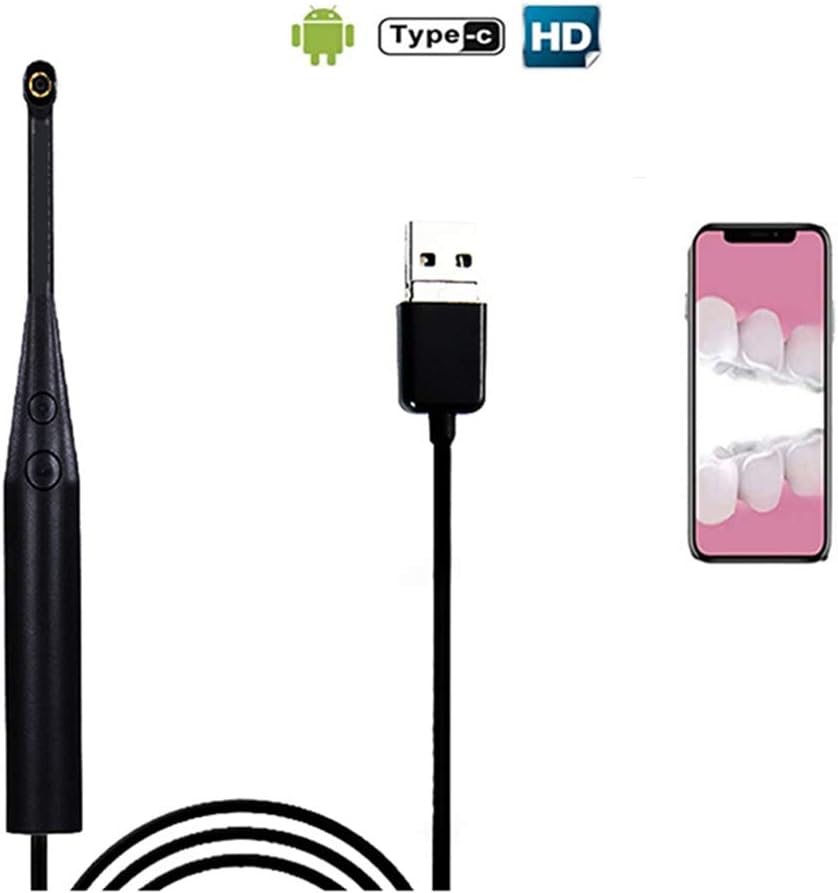 KLI New Dental Endoscope,Intraoral Camera USB Teeth Photography Real-time Video Borescope Oral Inspection Camera For Android phone,Windows,Mac,PC Tablet,Laptop,Black