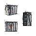 Houseables Knitting Bag, Crochet Organizer, Yarn Tote, 1 Pack, Clear, 6 Compartments, Crocheting Supplies, Knit Accessories, Drawstring, Needles Holder, Thread Dispenser, Storage Box, with Zippers