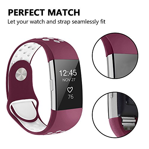 image for iGK Silicone Replacement Bands Compatible for Fitbit Charge 2, Adjusta