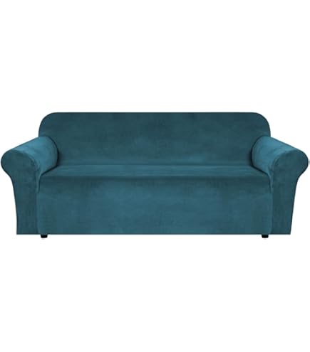 Set Van 4 Spandex Armleuning Covers - Anti-Slip, Fluweel, Bescherming Voor Bank, Fauteuil & Recliner - Peacock Blue
