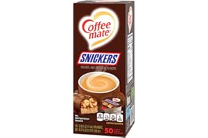Coffee mate Liquid Coffee Creamer, Snickers, 0.38 Oz Mini Cups, 50 Cups/box