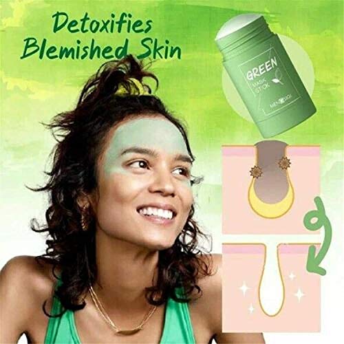 Green Tea Purifying Clay Stick Mask, Face Moisturizes Oil Control, Deep