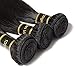 Rechoo 6A Grade Brazilian Virgin Remy Hair Bundles Straight, Rechoo Hair Weave Unprocessed Human Hair Extension Silky Straight 3 Bundles 300g Natural Black 14