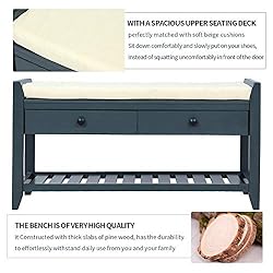 Entryway Storage Bench with Cushioned Seat Shoe