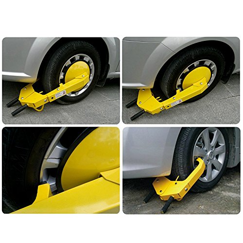 Voluker Wheel Lock Heavy-duty Car Tire Steel Anti-Theft Wheel Clamp Lock for Auto Car Truck SUV ATV RV