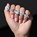 BERRICLE Rhodium Plated Sterling Silver Asscher Cut Cubic Zirconia CZ Halo Art Deco Engagement Ring