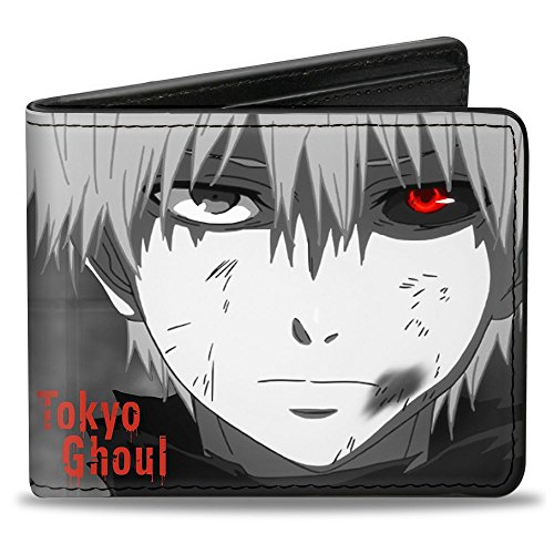 Buckle-Down Men s Wallet Tokyo Ghoul White Hair + Masked Kaneki Accessory, -Multi, One Size